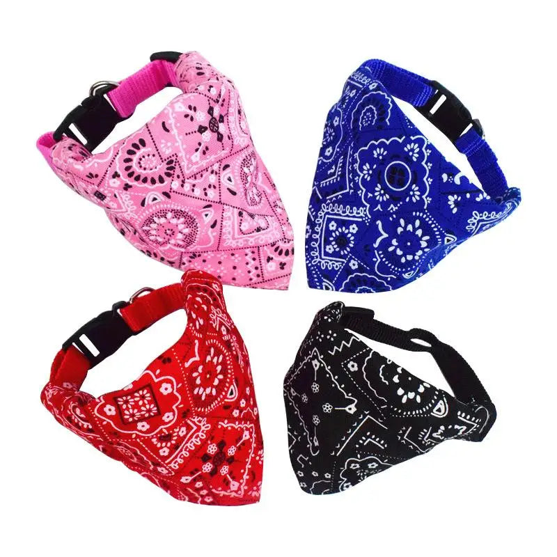 Adjustable Cat Collar With Scarf Bandana Pet Necktie