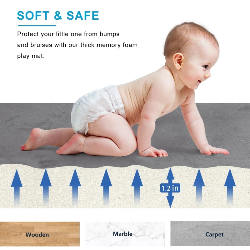 Japanese Tatami Rug Coral Velvet Baby Floor Play Mat for Kids