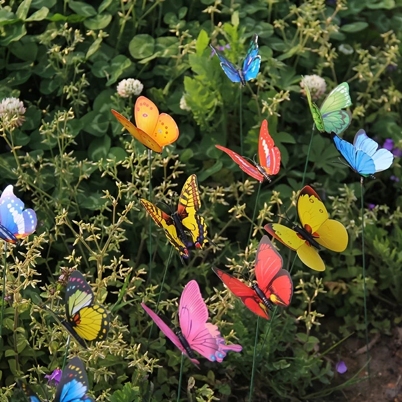 Butterfly Garden Stakes 3D PVC Decor for Yard and Pots