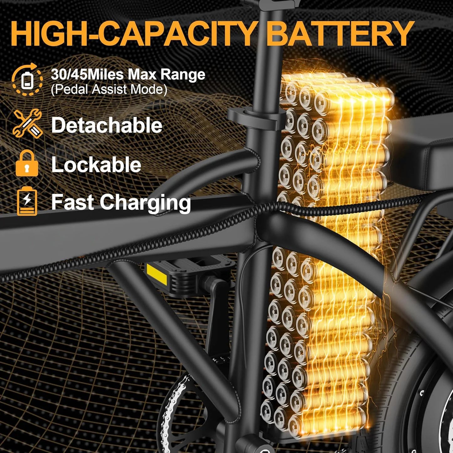 Ladped Foldable Electric Bike 500W 48V Battery Two Seat For Adults