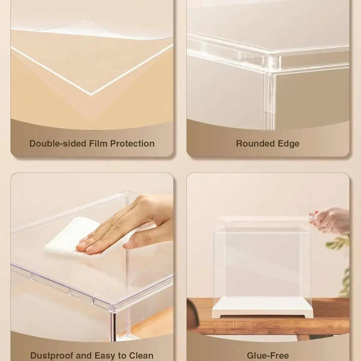 Rolife Clear Acrylic Display Box for Miniatures and Collectibles