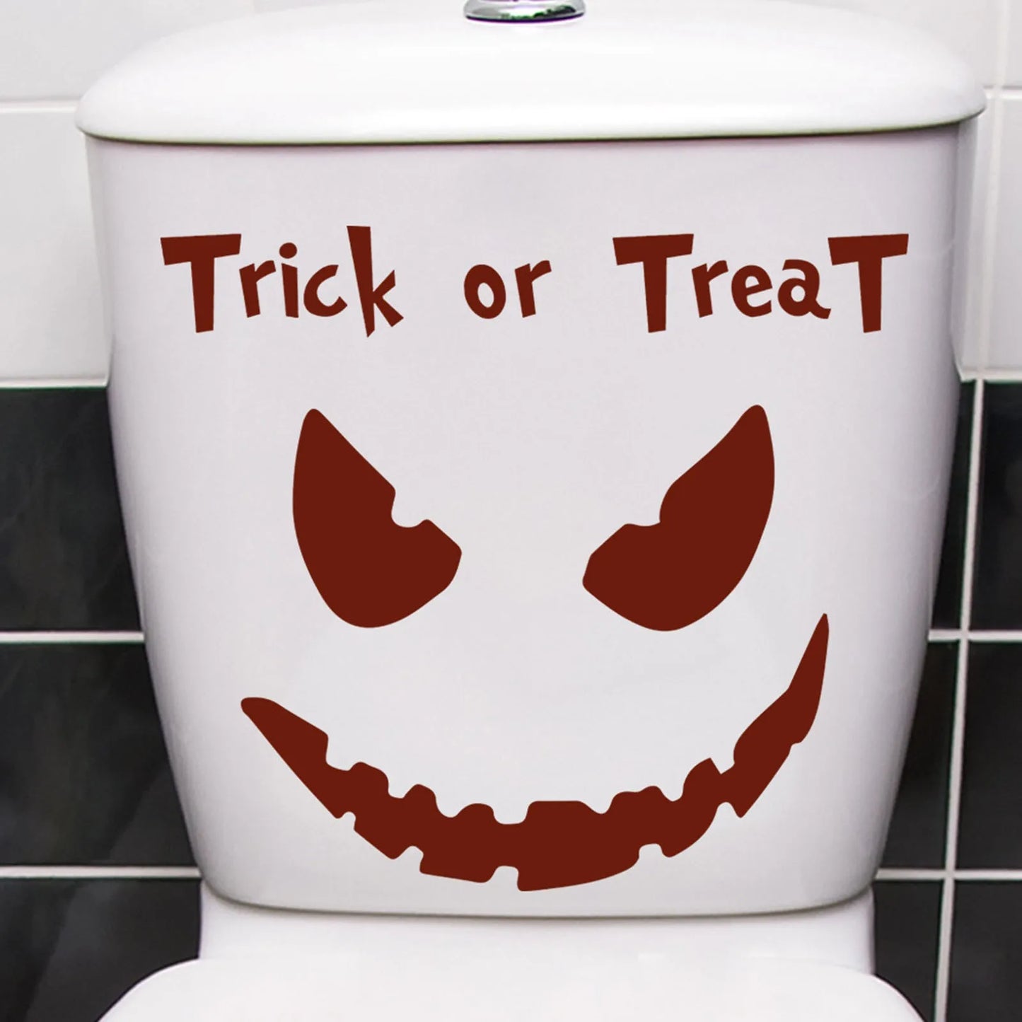 Halloween pumpkin ghost face creative toilet sticker removable Halloween decoration funny pumpkin face bathroom toilet sticker