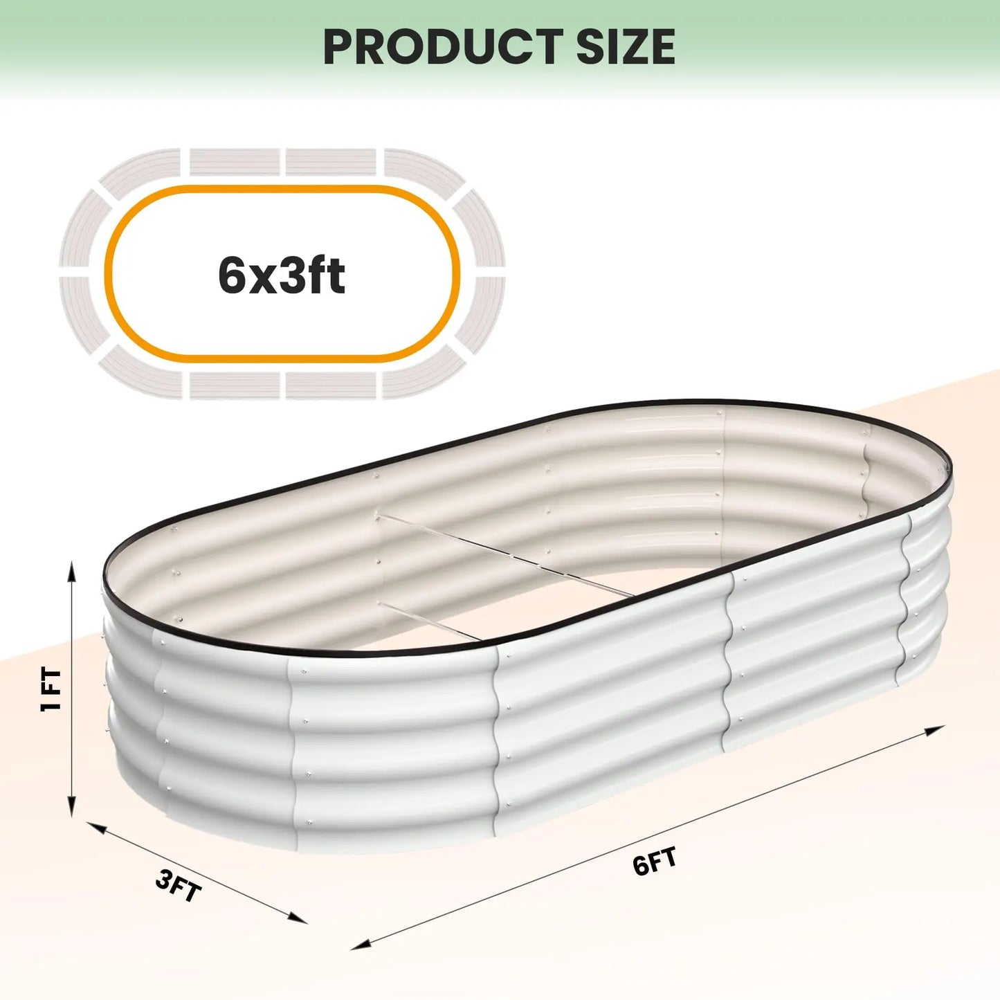HiMISS 2 Pack Galvanized Steel Raised Garden Bed Open Base