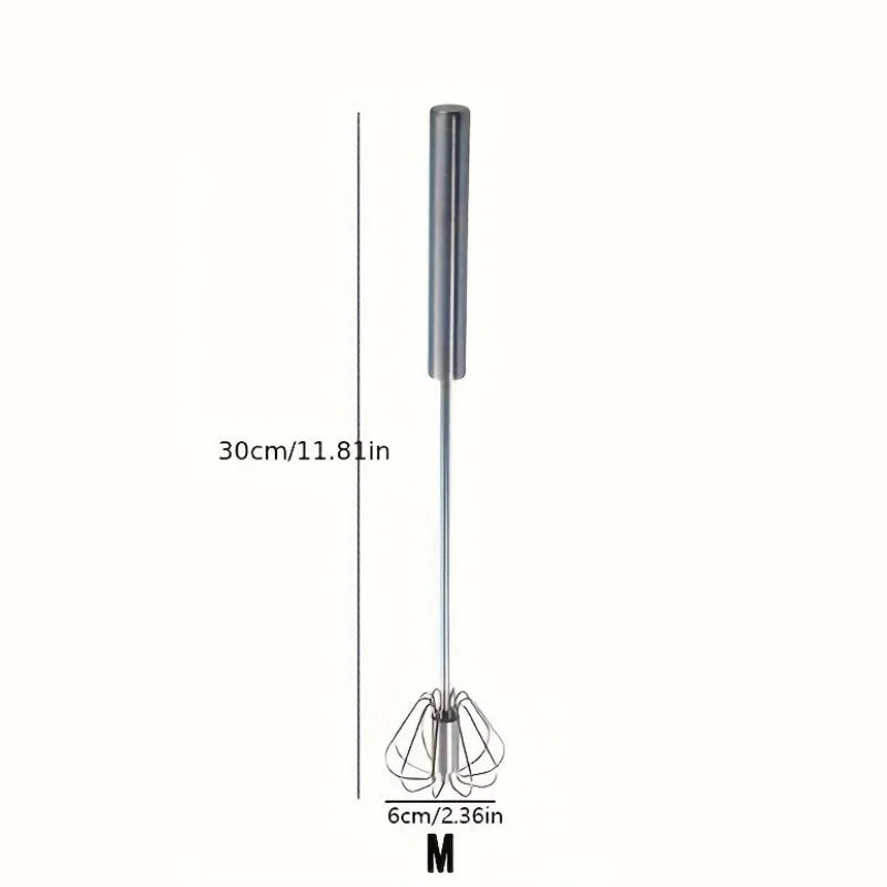 Stainless Steel Rotary Egg Beater Semi Automatic Hand Whisk