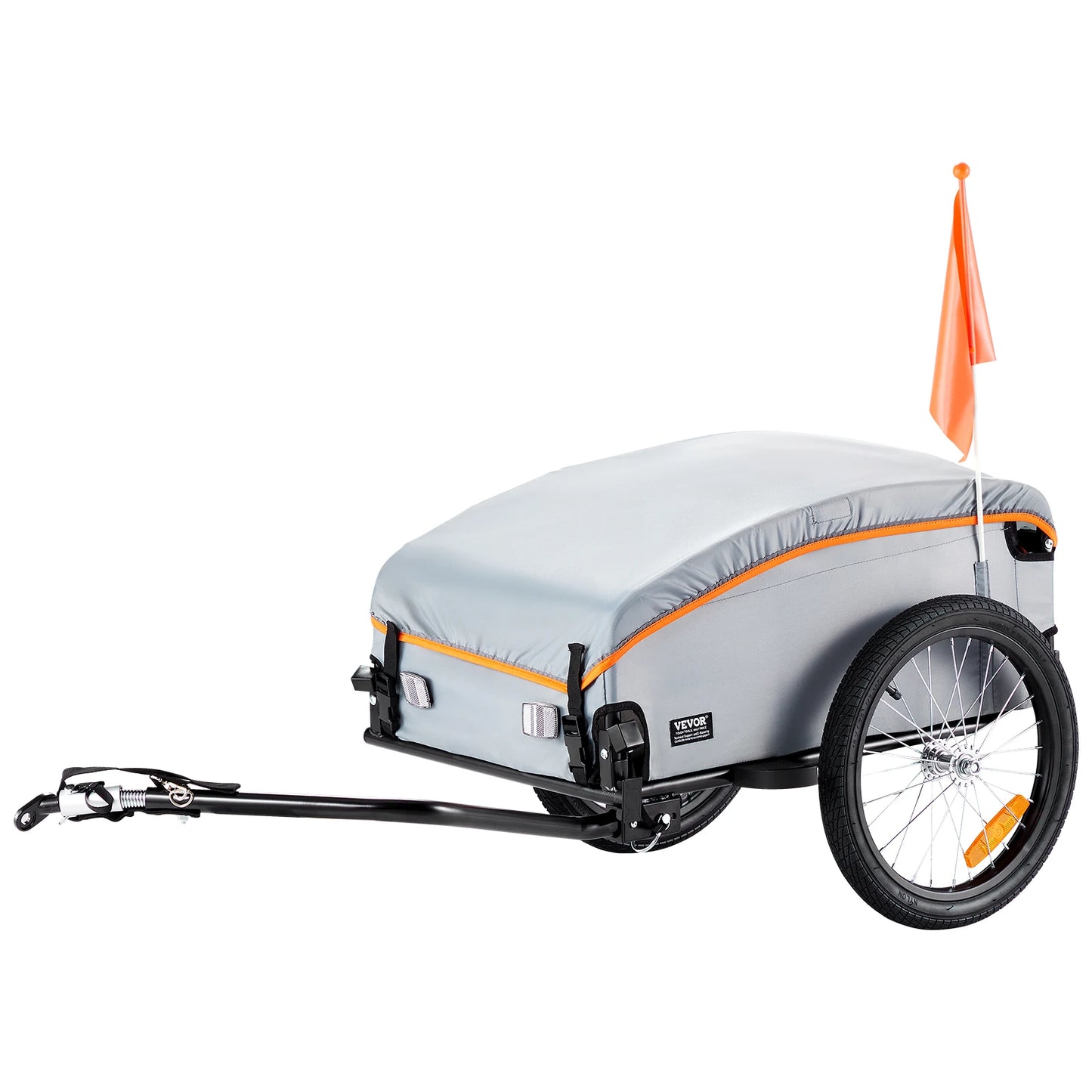 SucceBuy 100 Pound Folding Bike Cargo Trailer With Waterproof Cover