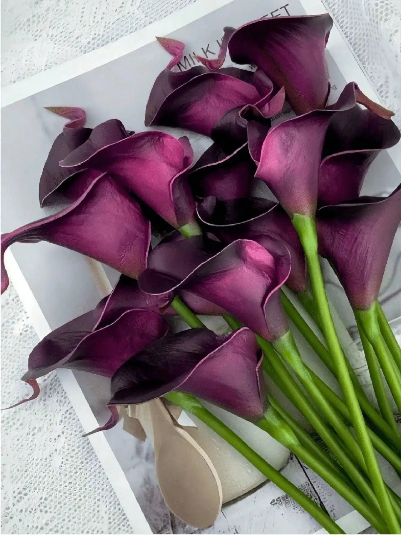 Artificial Calla Lily Bouquet Realistic Polyester Flowers For Wedding Decor