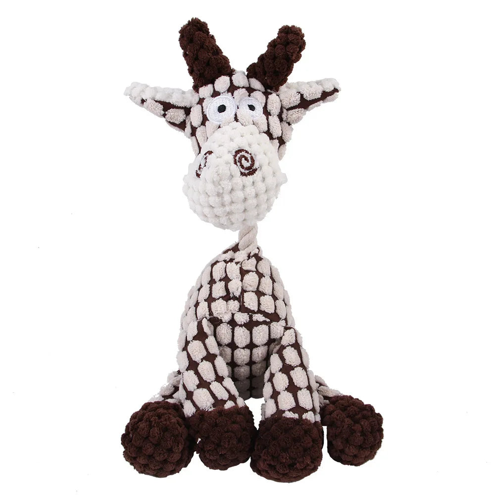 Plush Squeaky Puppy Chew Toys Interactive Teething Donkey Design