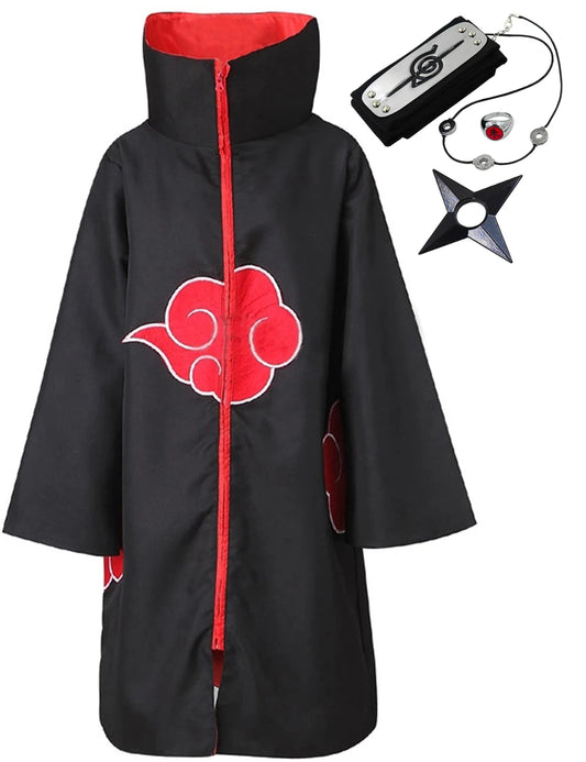 Akatsuki Uchiha Itachi Cloak Cosplay Costume With Accessories