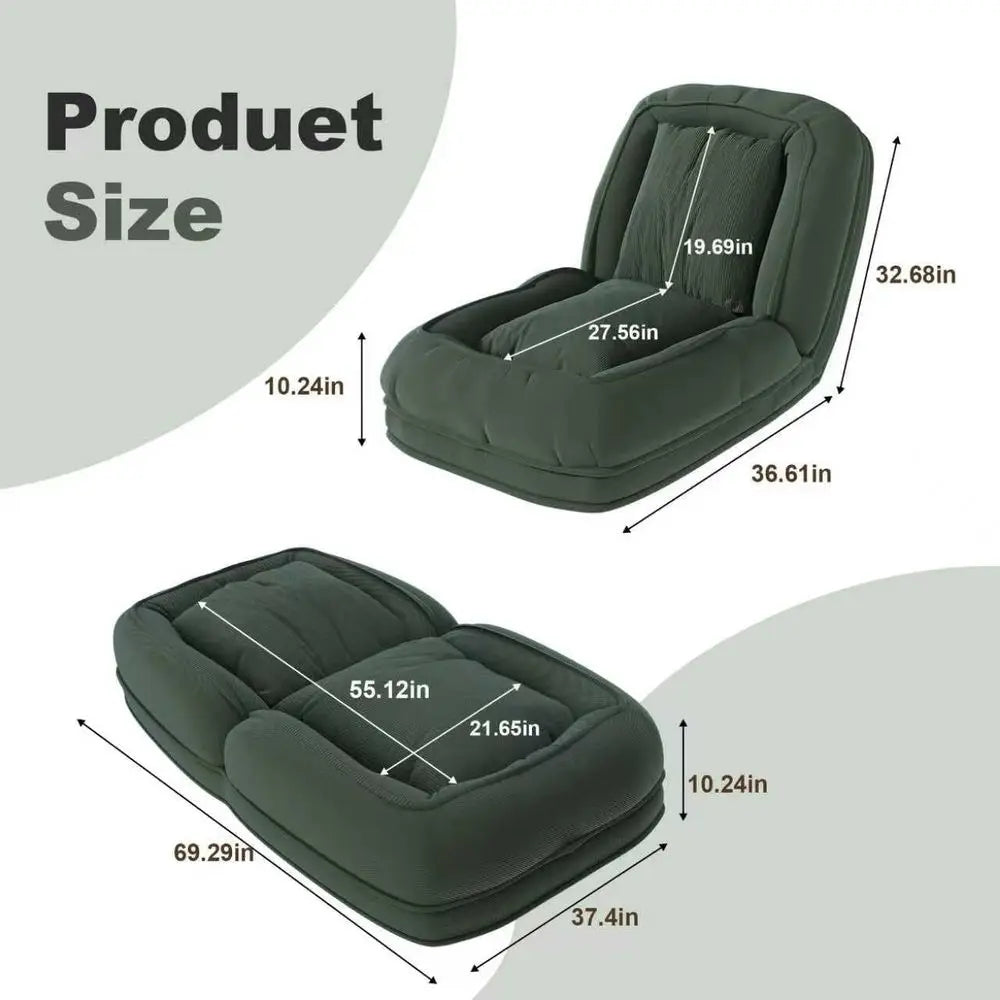 Corduroy Dog Bed For Adults Foldable Lounge Sofa With Cushions