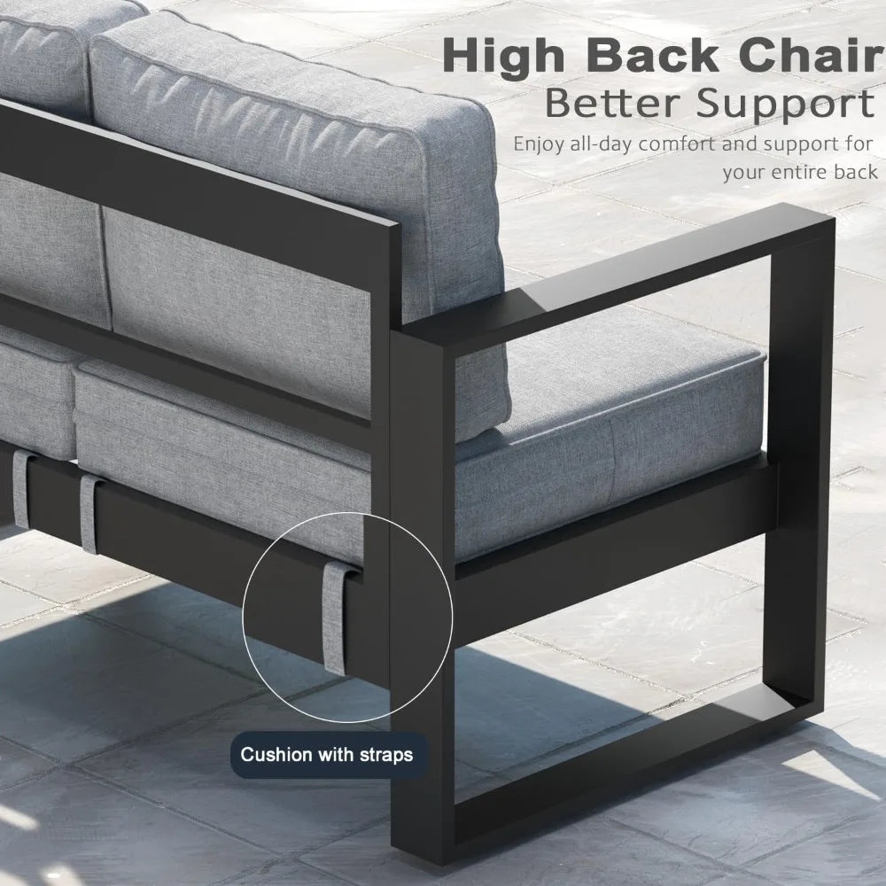 Outdoor Aluminum Patio Armchairs With Washable Cushions