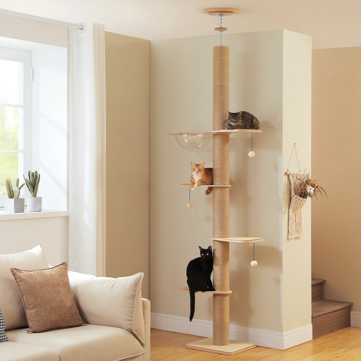 PAWZ Road Cat Tree Tower With Adjustable Height Indoor Cats