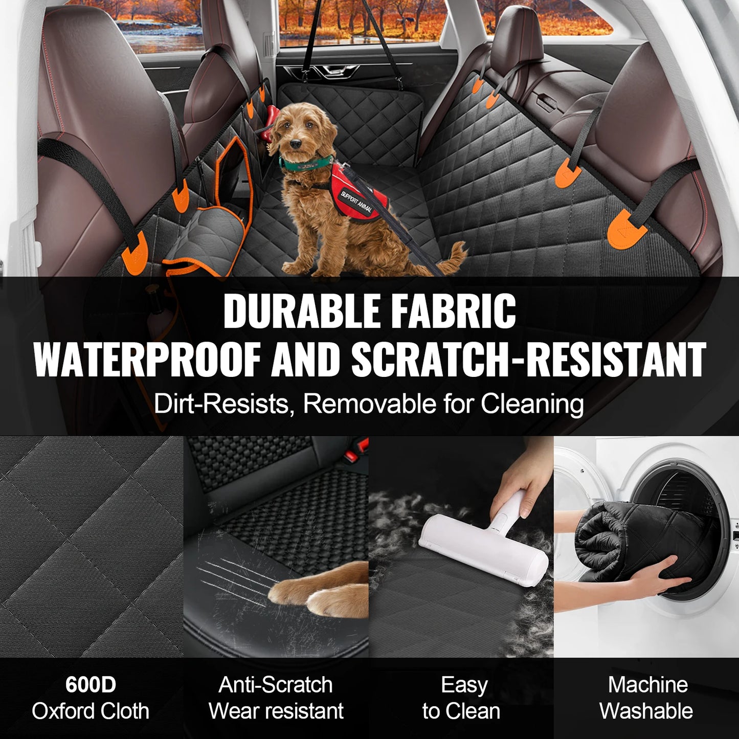 SucceBuy Waterproof Dog Car Seat Cover with Mesh Window Pocket