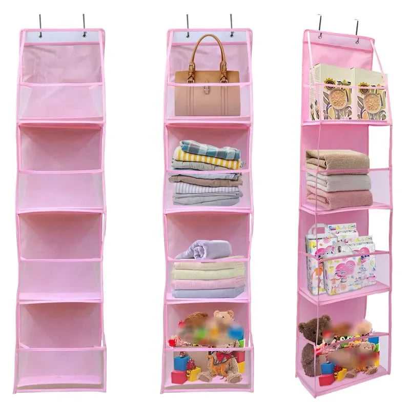4 Layer Foldable Hanging Storage Bag Behind Door Closet Organizer