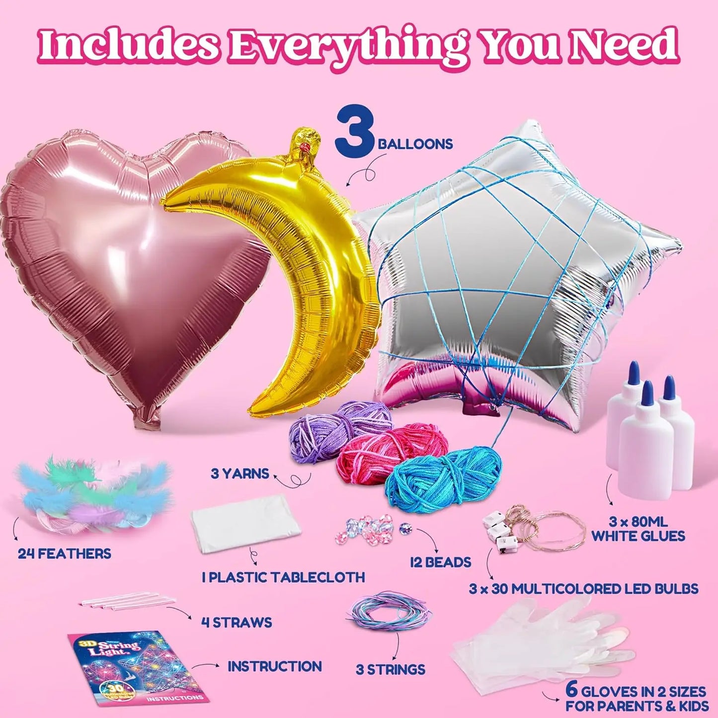Joyfy 3D String Art Kit Light Up LED Bulbs Premium