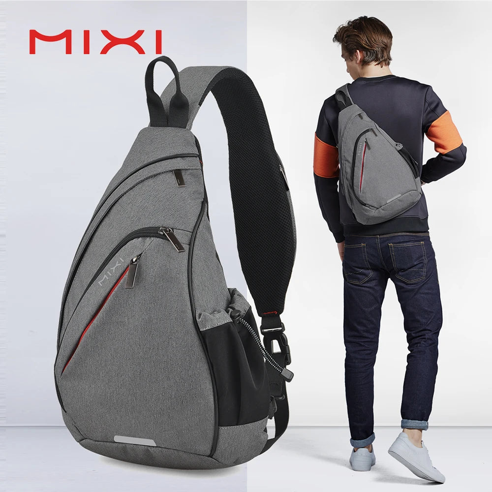 Mixi USB Charging One Shoulder Backpack Crossbody Bag For Men
