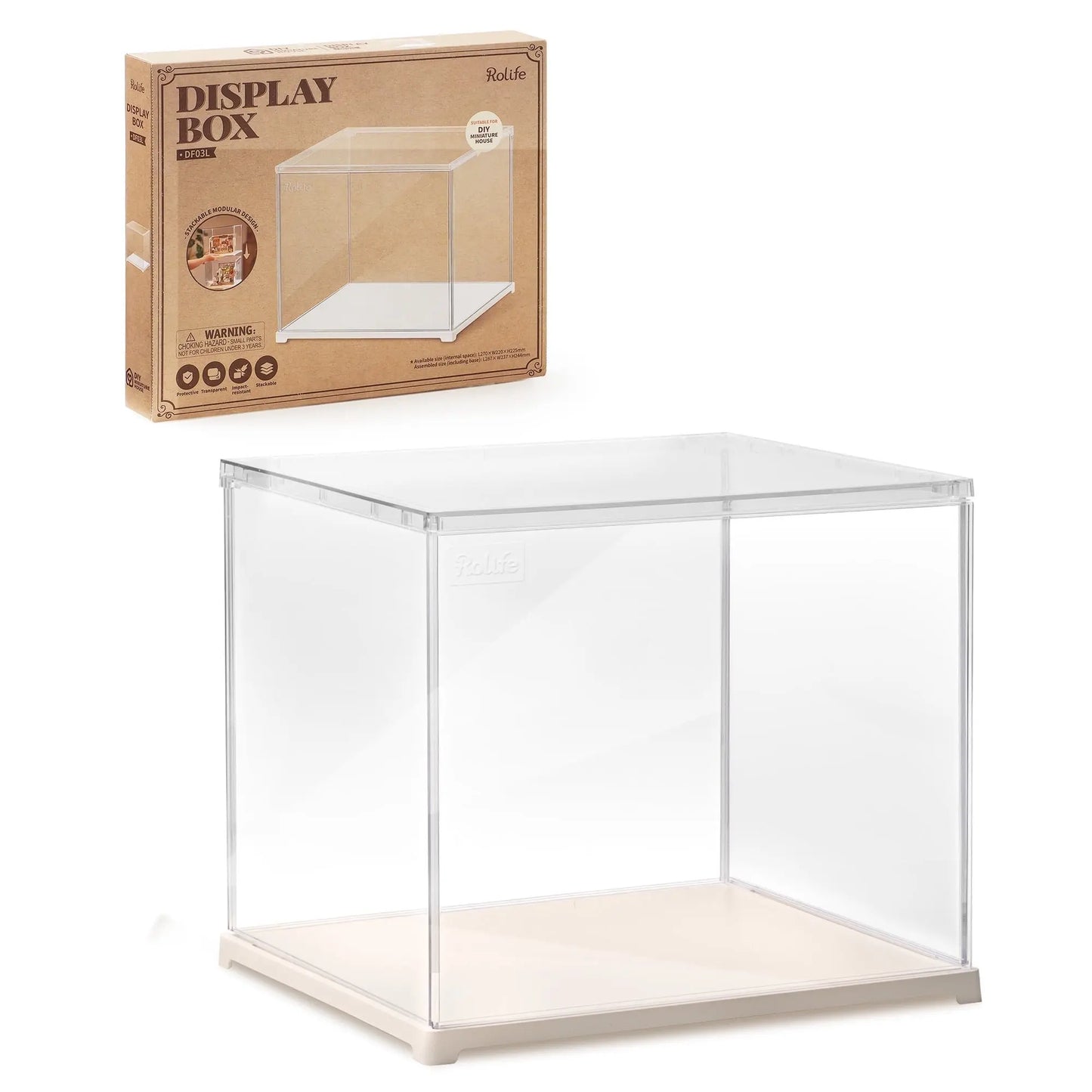 Rolife Clear Acrylic Display Box for Miniatures and Collectibles
