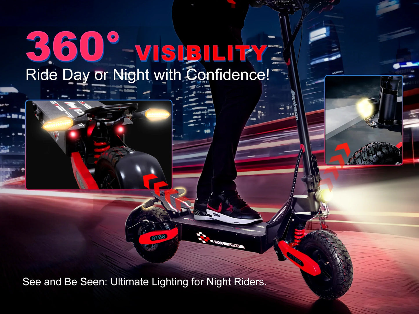 Arwibon GT06 1200W Foldable EScooter For Adults 25 MPH Off Road