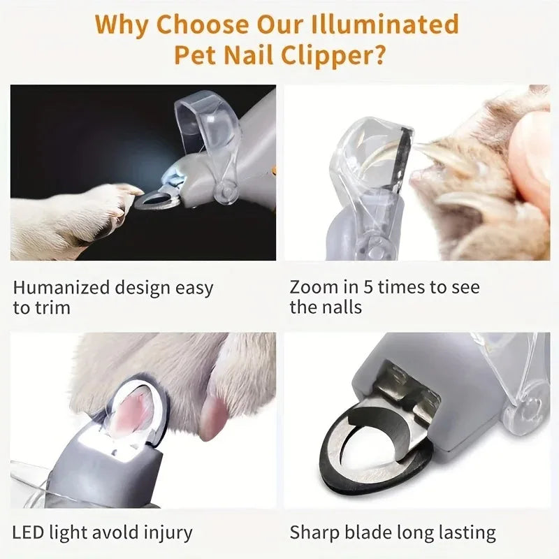 Light Up Pet Nail Clipper For Safe Dog Cat Grooming