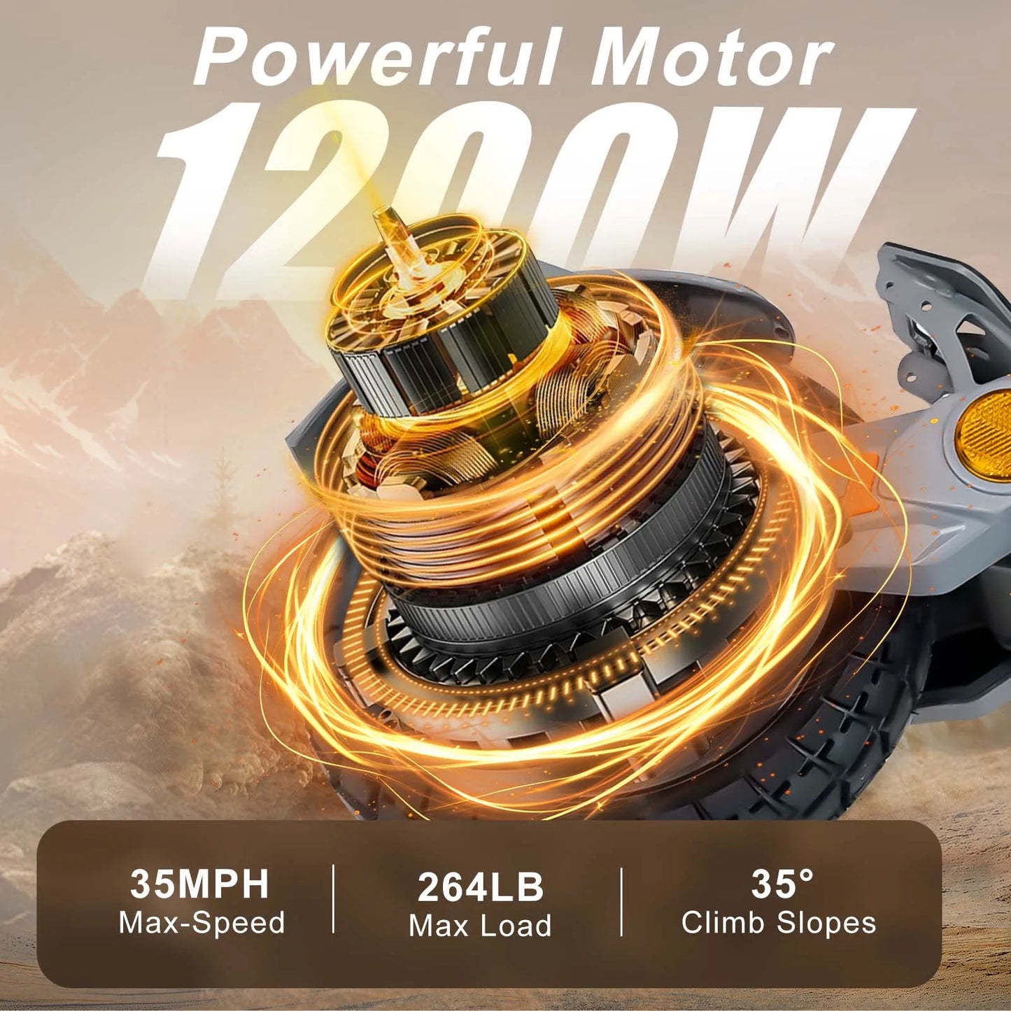 BIkydom Electric Scooter 1200W Motor 48V Battery 35mph