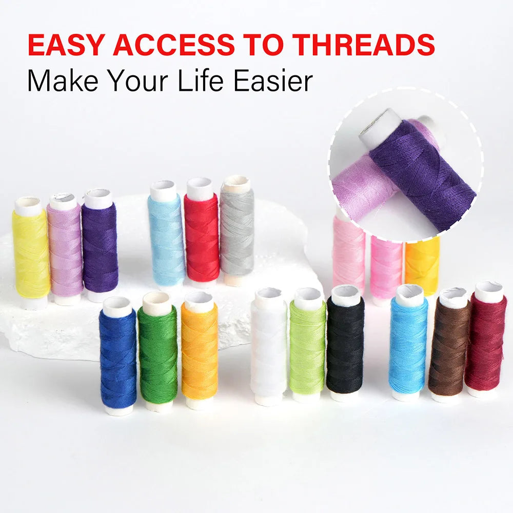 Mixed Color Canvas Sewing Kit Portable Travel Essentials For Everyday Repairs