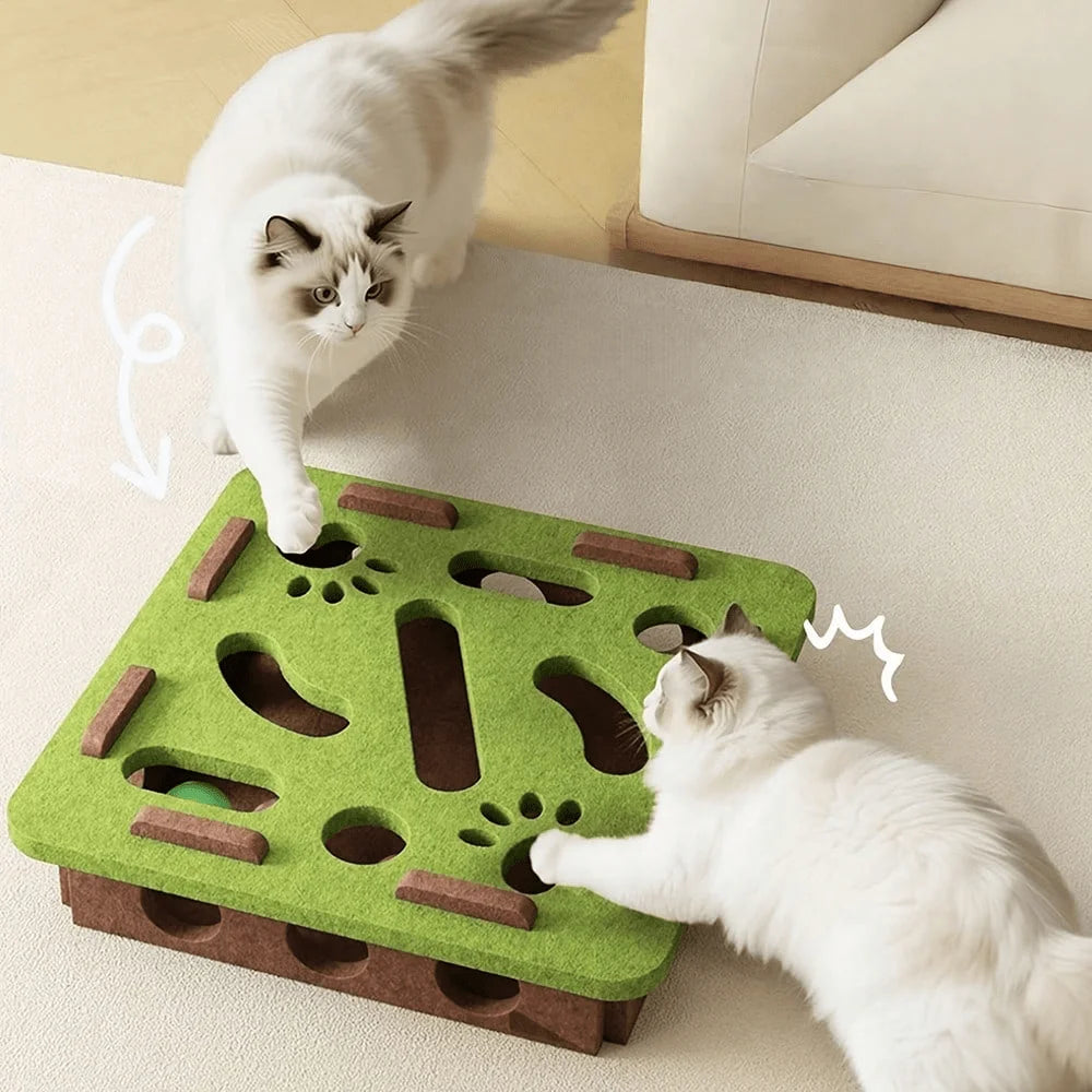 New Interactive Cat Puzzle Toy With Maze Tunnel Ball Bell