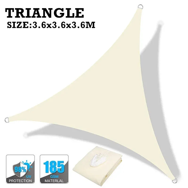 Waterproof Sun Shade Sail 160GSM For Outdoor Patio Garden Beach Camping