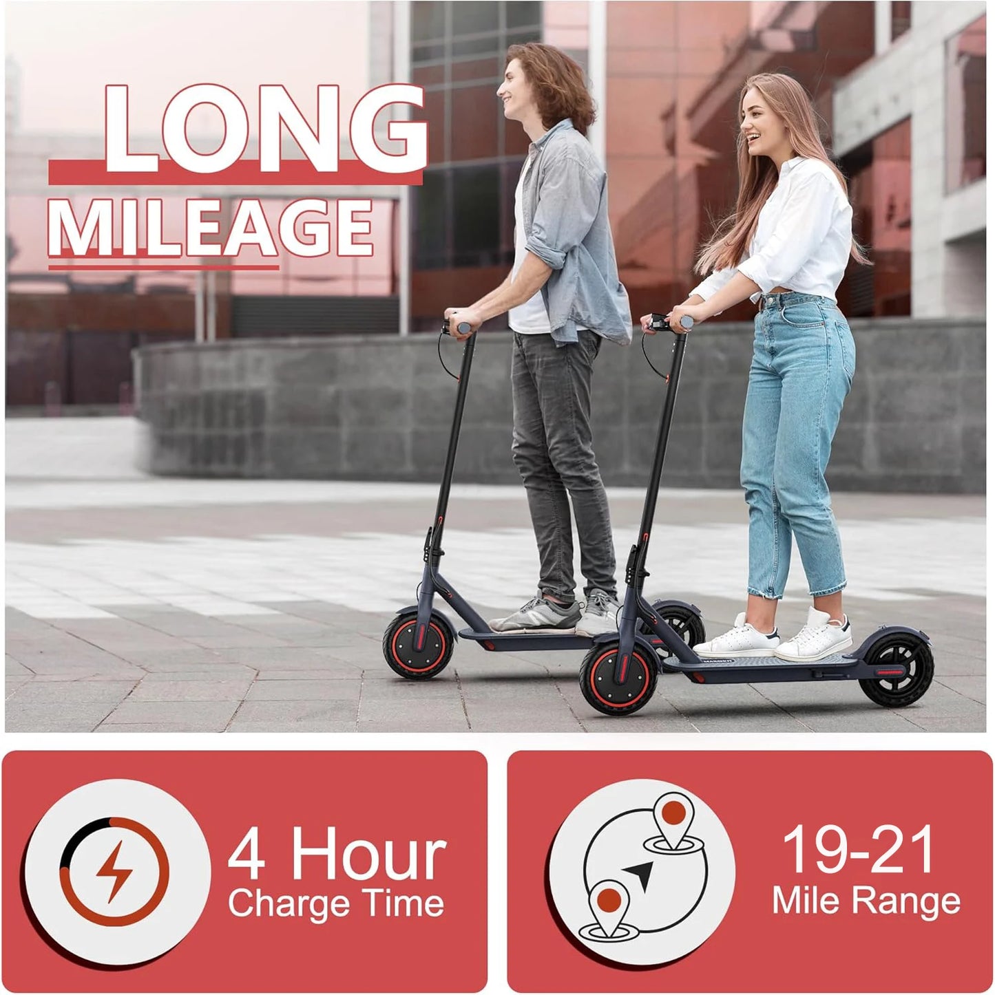 Ladped Electric Scooter 350W 19mph App Control Folding Waterproof