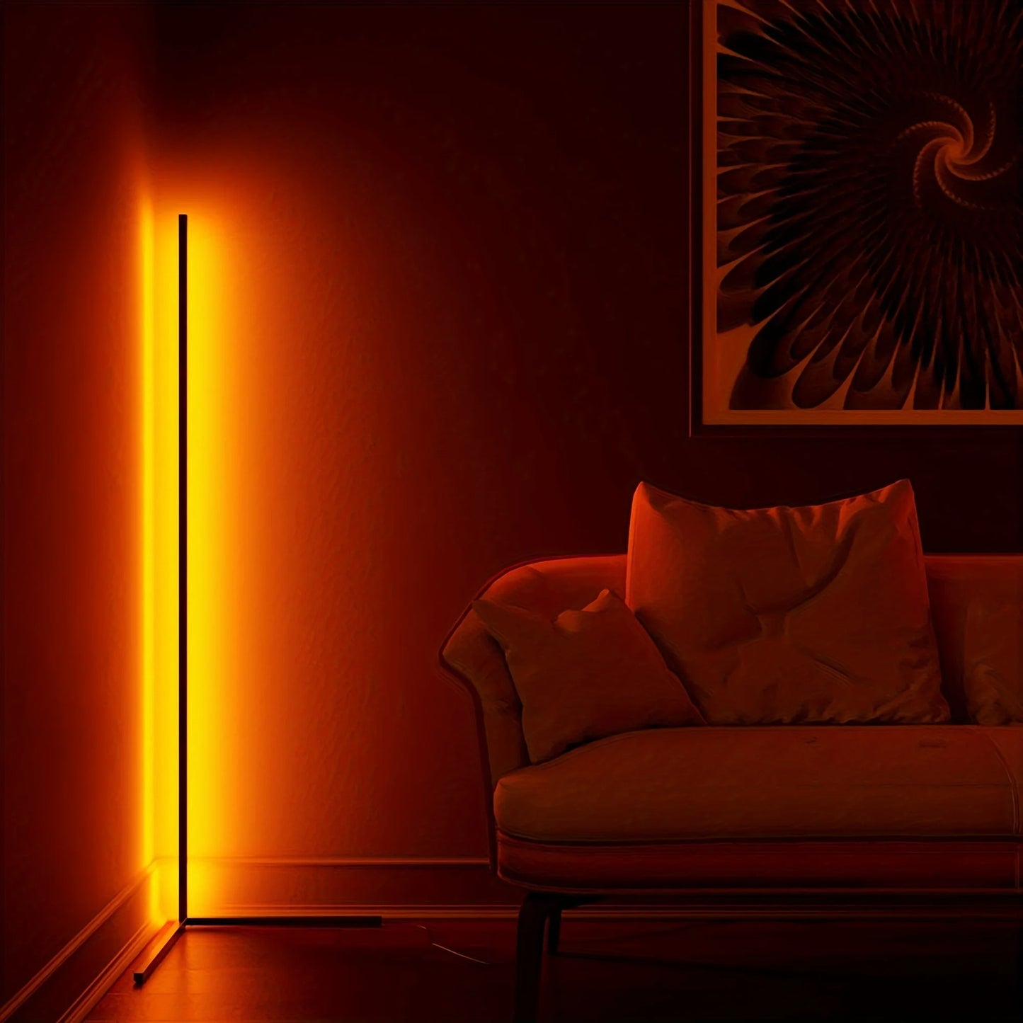 Corner Floor Lamp RGB LED For Living Room Game Room