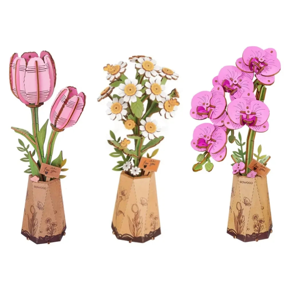 Robotime ROKR 3D Wooden Puzzle Flowers Bouquet Craft Kit