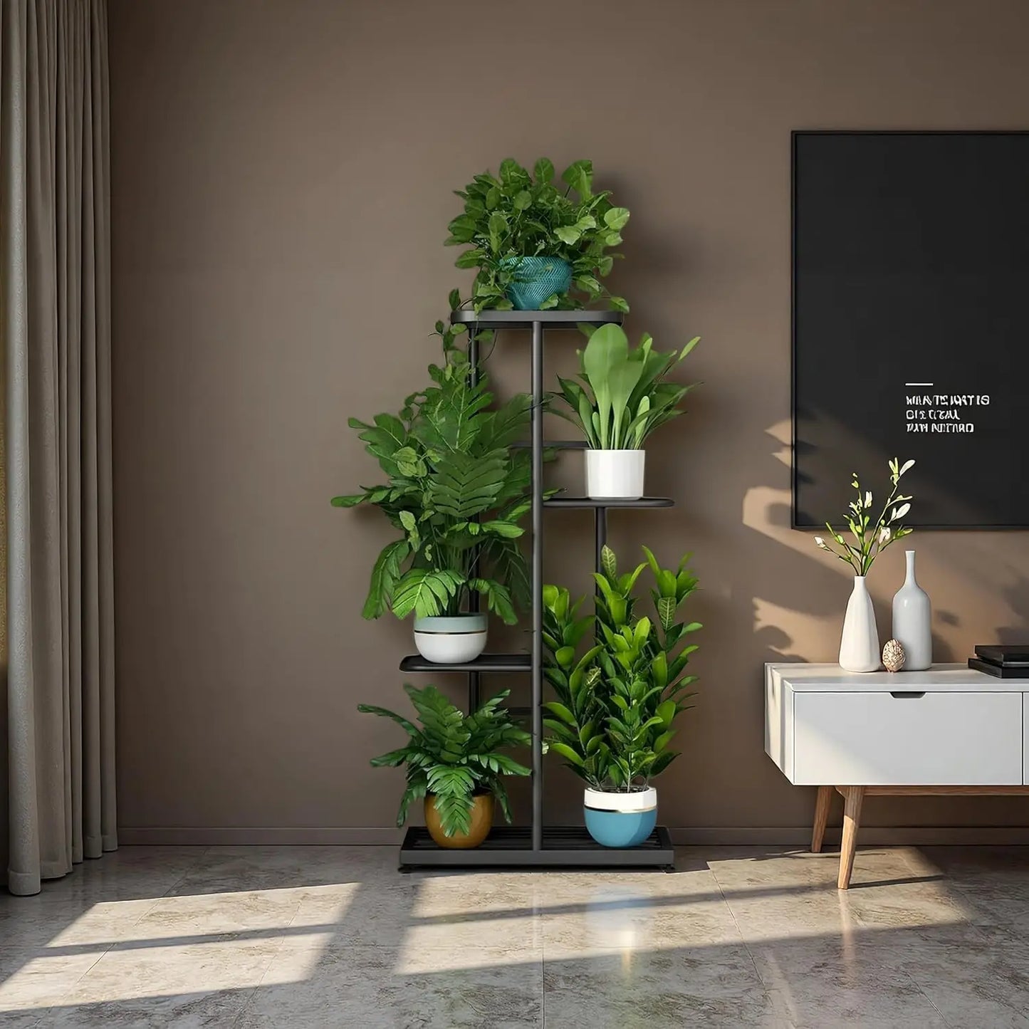 Metal Plant Stand 4 Tier Indoor Outdoor Corner Shelf
