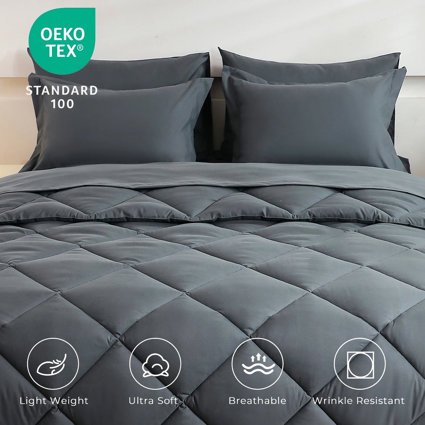 EasYum 7 Piece Bedding Set Comforter Sheets Pillowcases