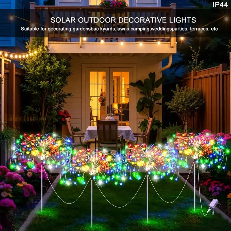 A-Convey Waterproof Solar LED Fireworks Lights Eight Modes Outdoor String
