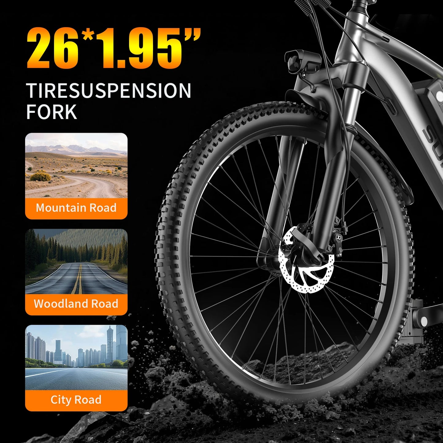 UPlee G73 Electric Bike 740W 48V 13Ah Fat Tire Mountain