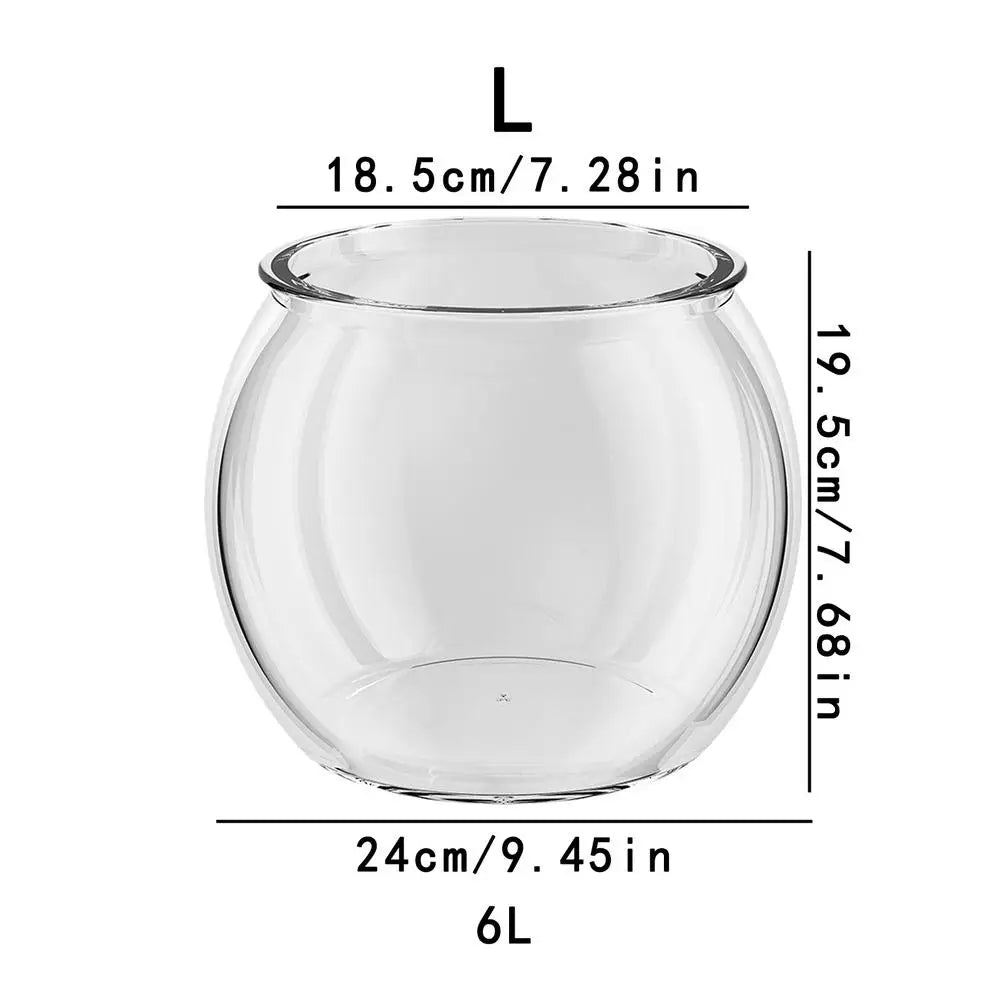 Pet Clear Round Fish Bowl Aquarium Tank Vase Decor