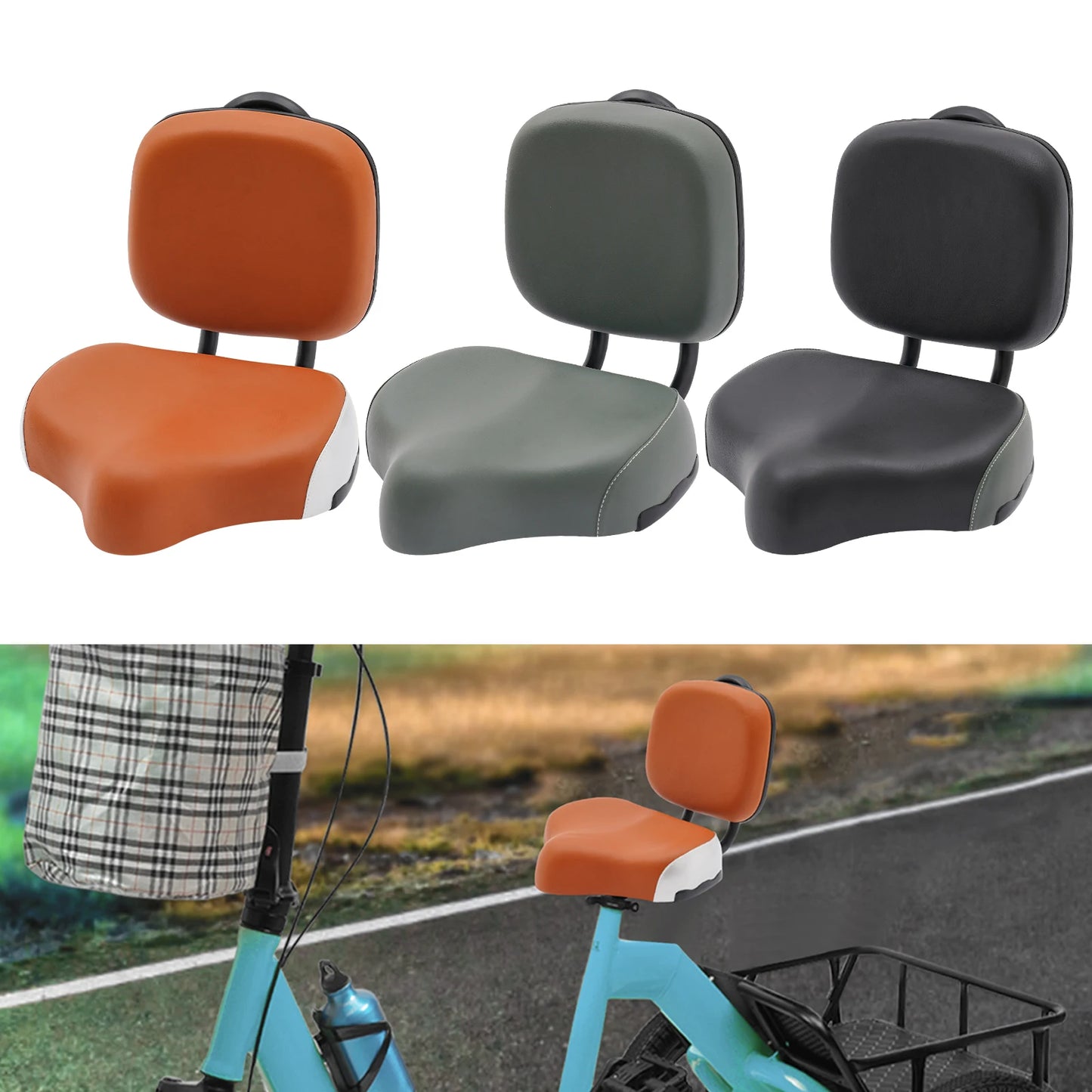 Adjustable Tricycle Saddle With Backrest Extra Wide Universal Back Support