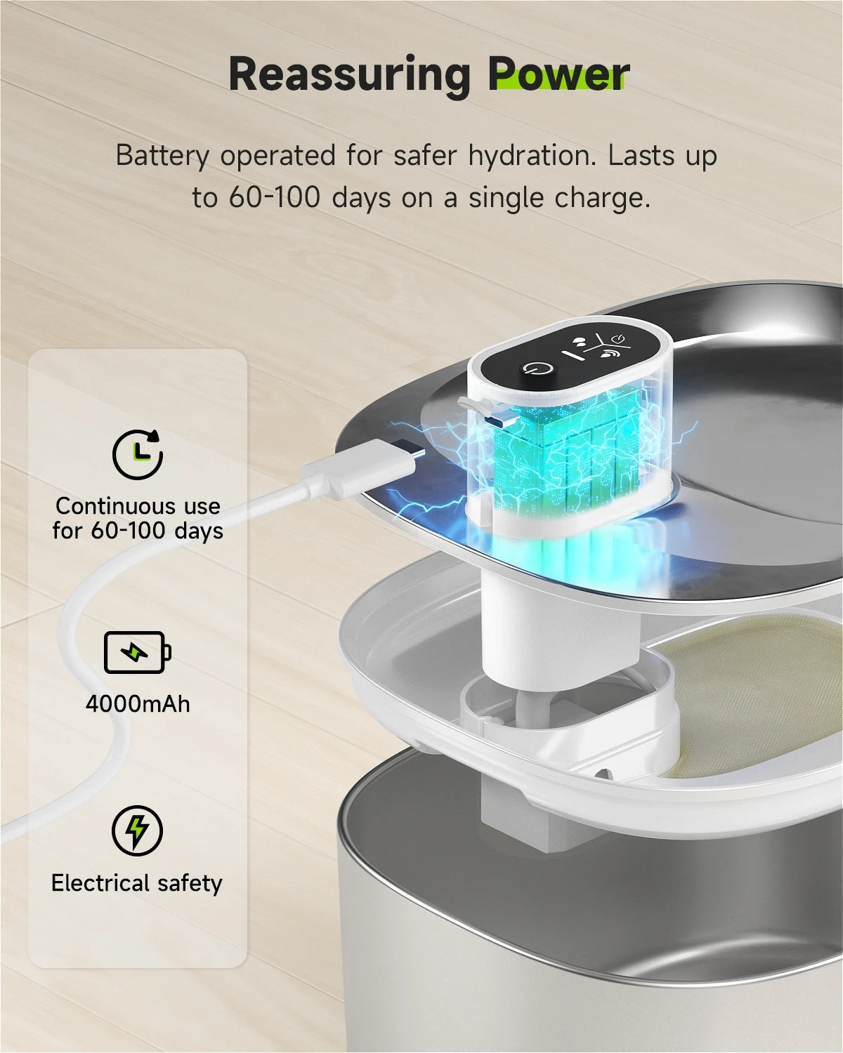 APETDOLA Wireless Cat Water Fountain Auto Sensor For Cats And Dogs
