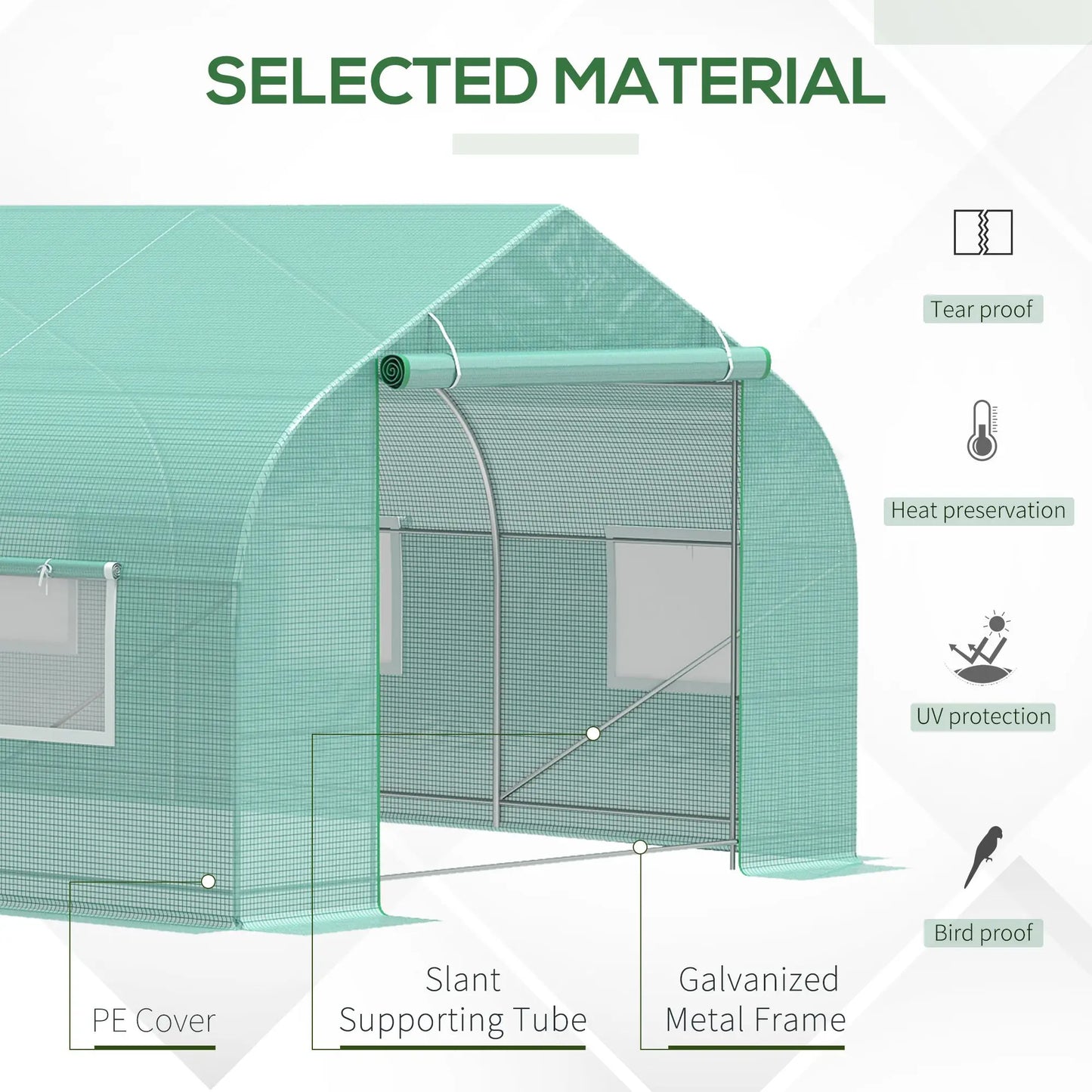 Outsunny Walk-In Greenhouse For Garden Plant Growth