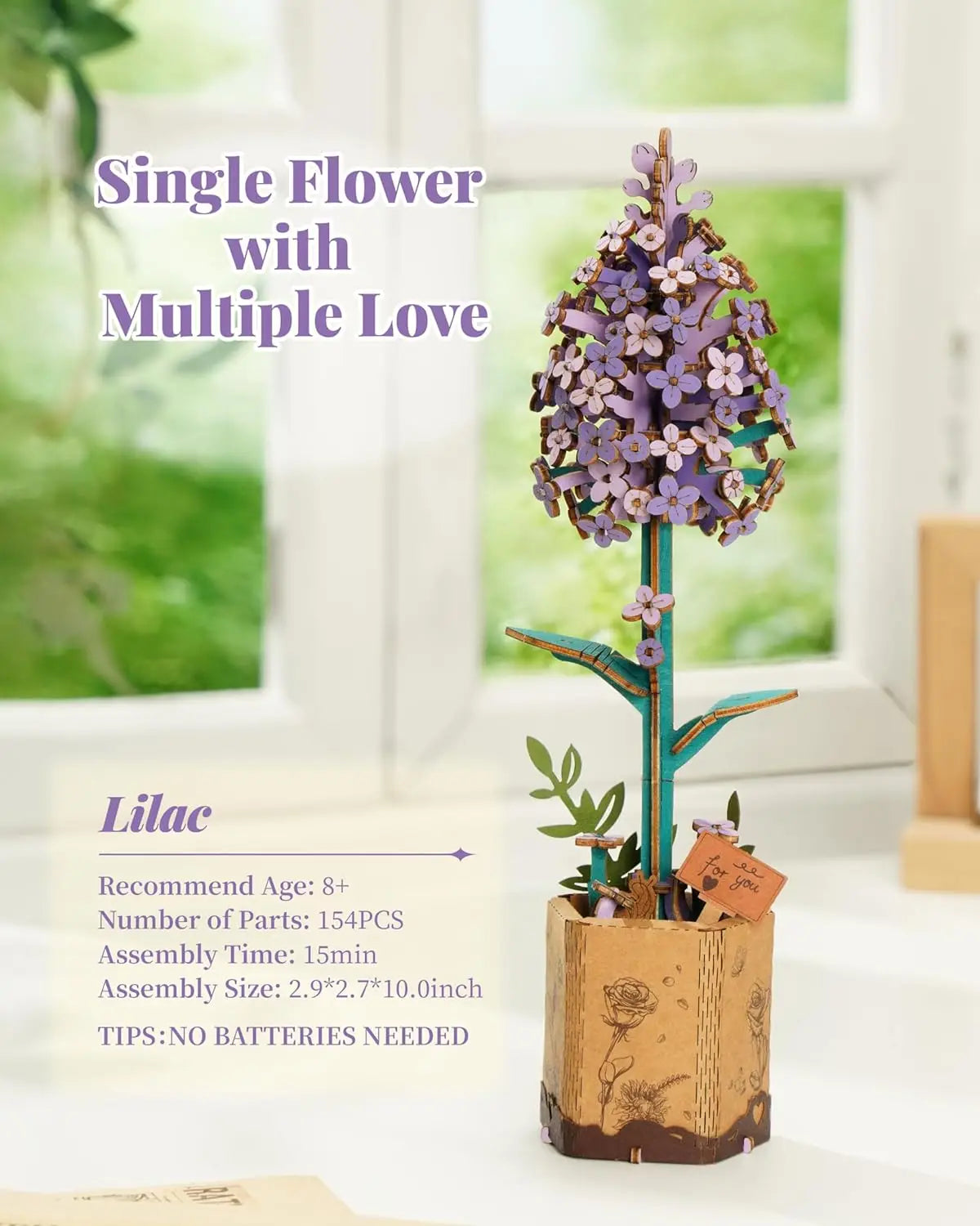 Robotime ROKR 3D Wooden Puzzle Flowers Bouquet Craft Kit