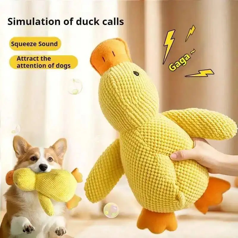 Squeaky Plush Duck Dog Toy Bite Resistant Chew Toy