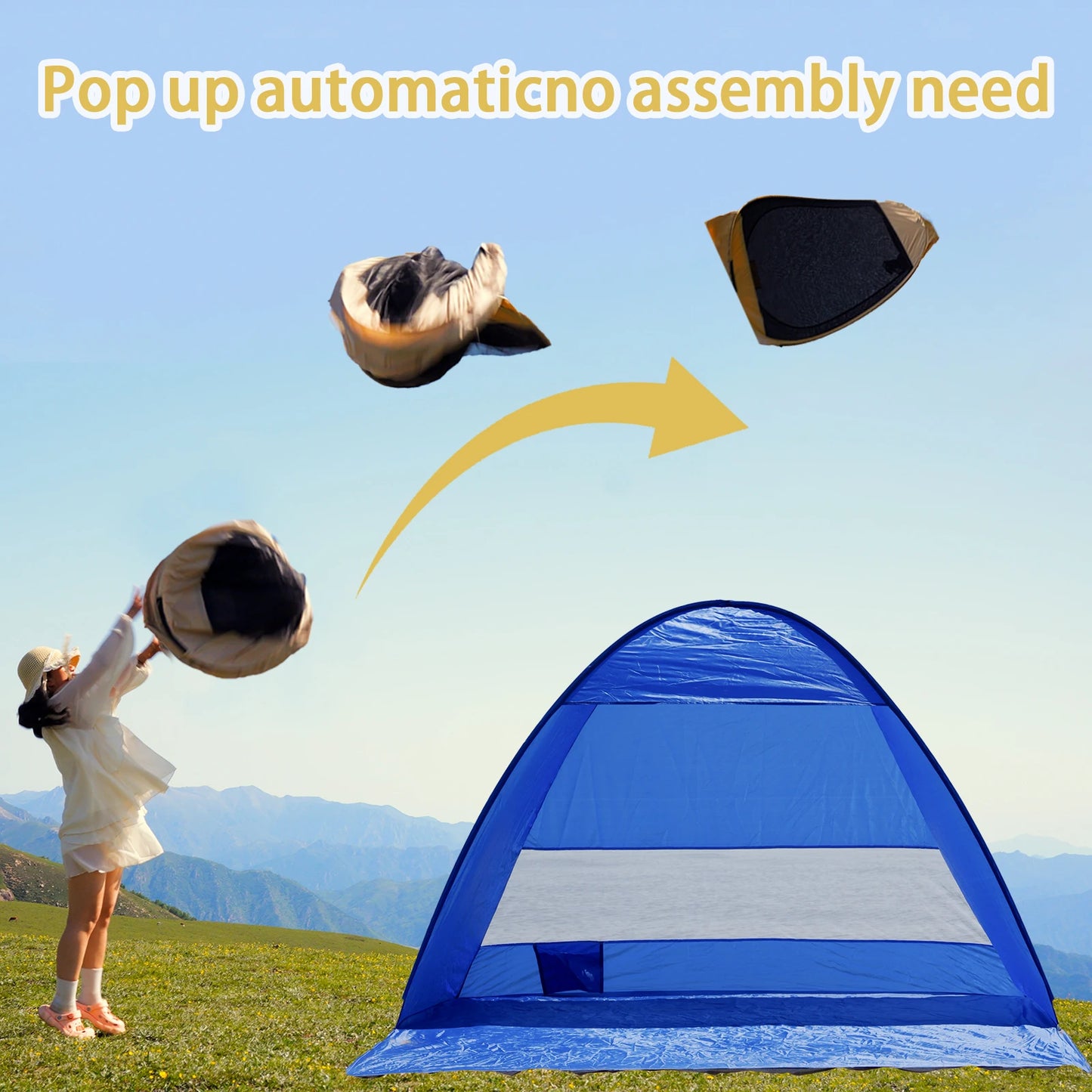 Pakicetus Pop Up Beach Tent With Carrying Bag For Outdoors