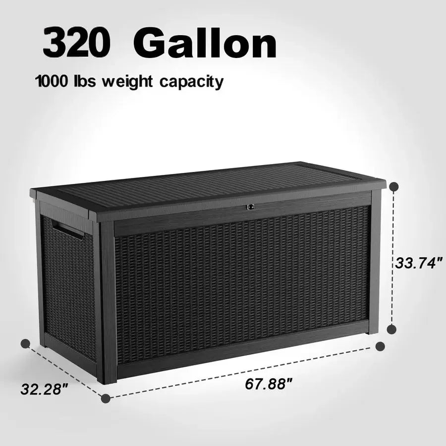 Outdoor Deck Box Lockable Waterproof Storage For Garden Tools And Cushions