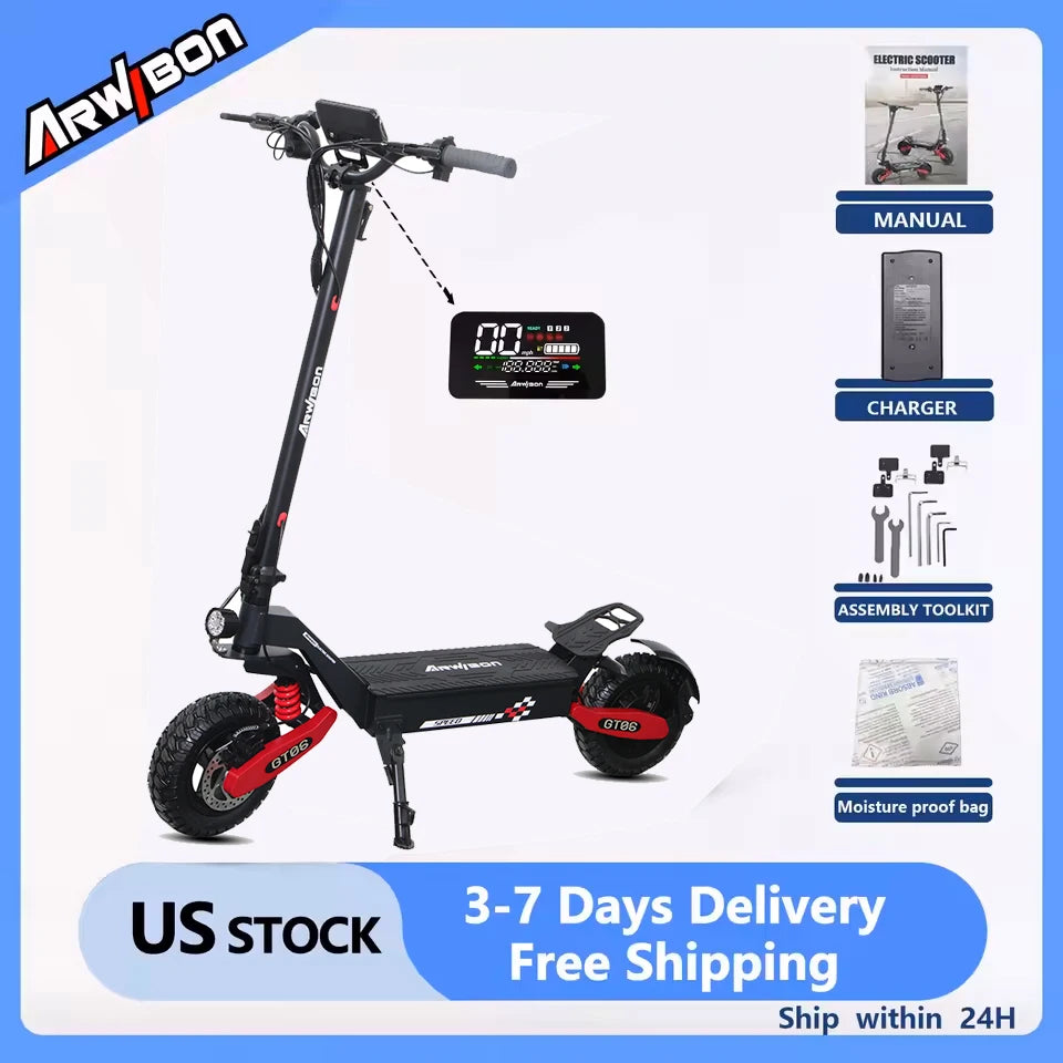 Arwibon GT06 1200W Foldable EScooter For Adults 25 MPH Off Road