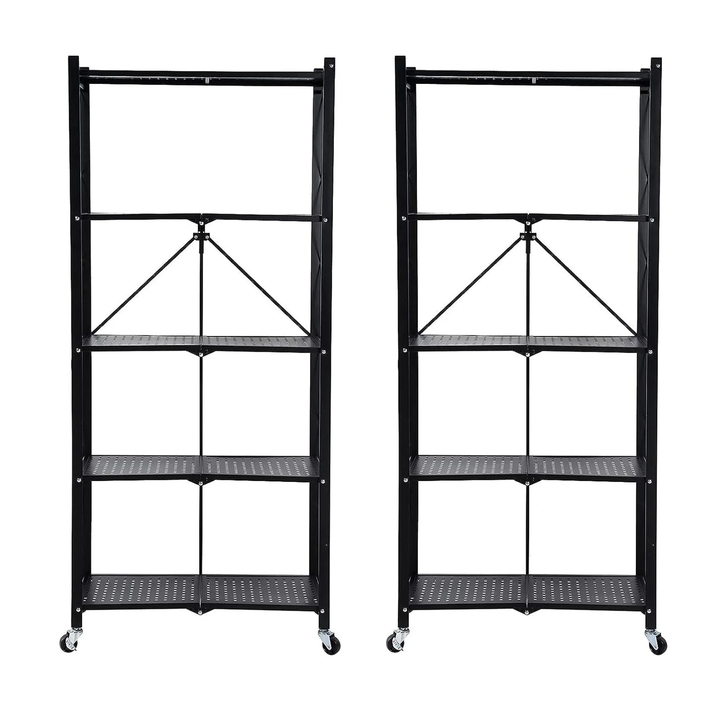 5 Tier Metal Storage Shelving Unit On Wheels
