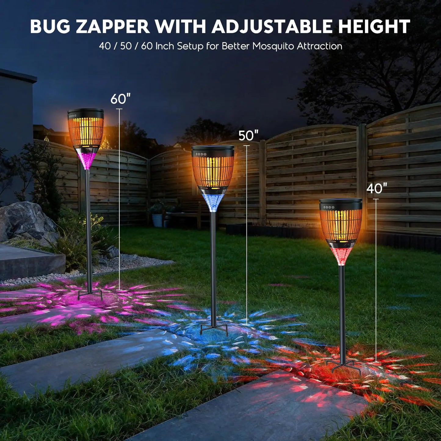 Solar Bug Zapper Outdoor 4200V 3 In 1 Mosquito Zapper