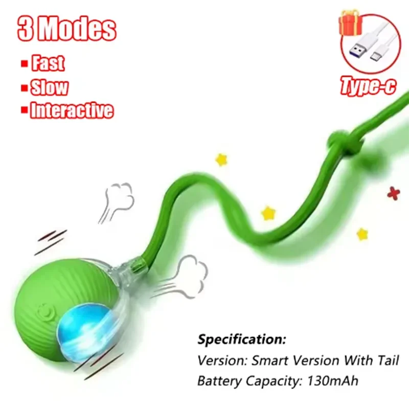 Rechargeable Automatic Rolling Ball Cat Toy Imitates Mouse