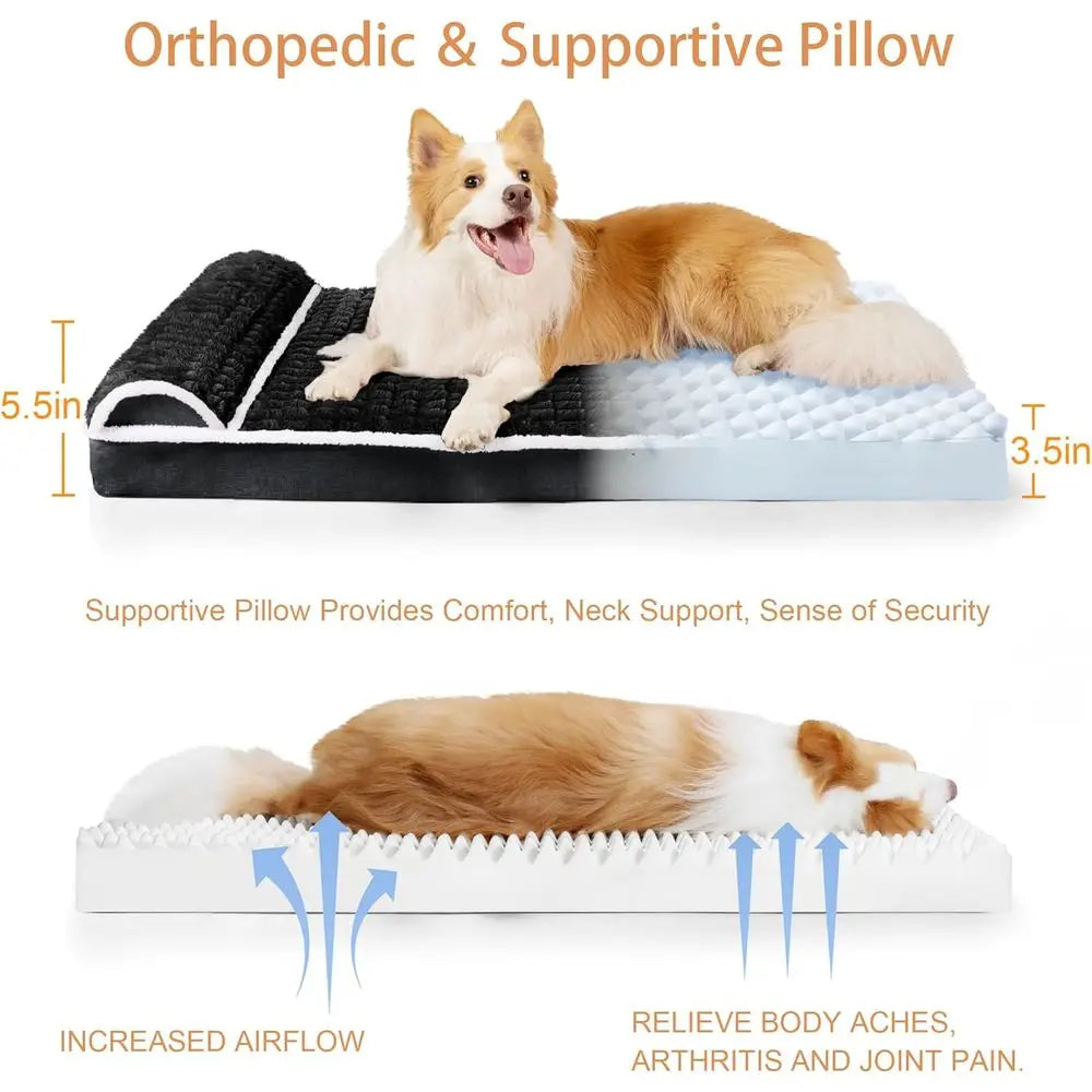 NONECN Orthopedic Large Dog Bed Egg Crate Foam Removable Cover