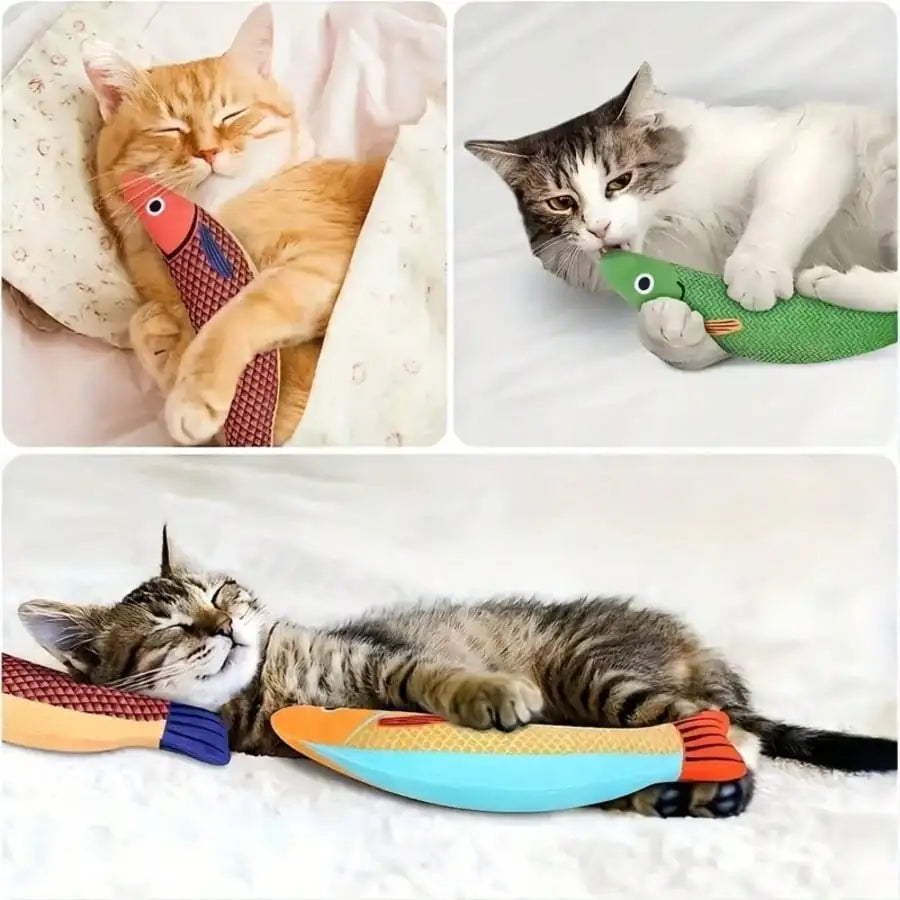 Realistic Fish Design Cat Toy With Sound For Indoor Play