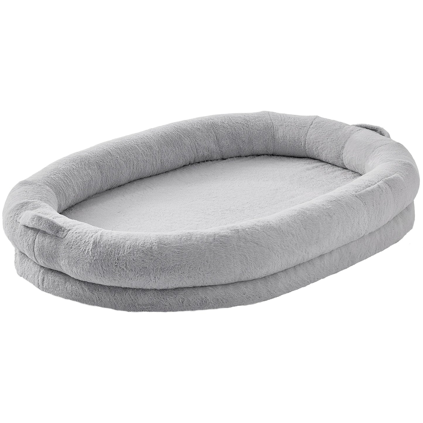SucceBuy Human Dog Bed With Orthopedic Egg Foam And Washable Faux Fur Cover