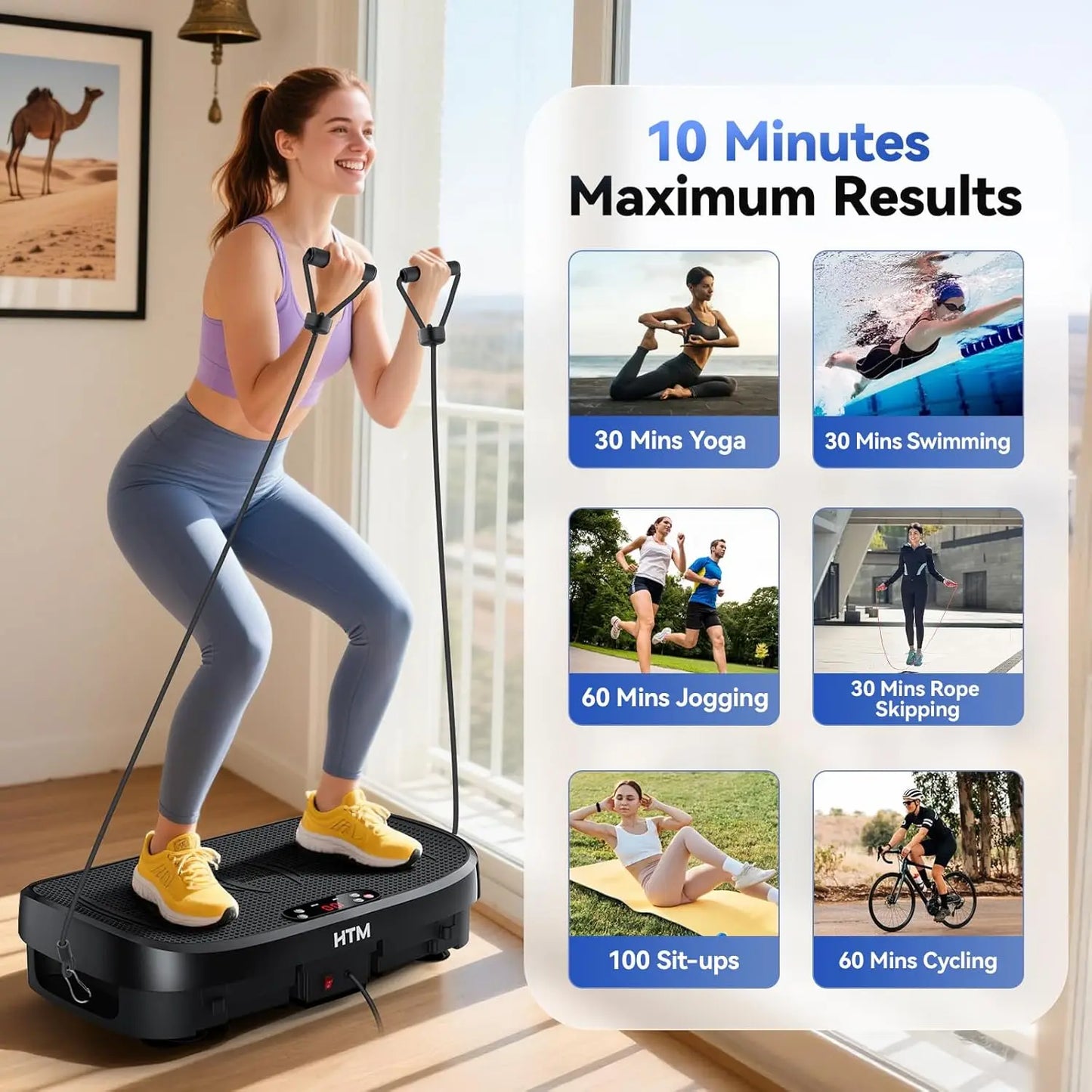 HTM Vibration Plate Fitness MultiFunction Trainer For Home Gym