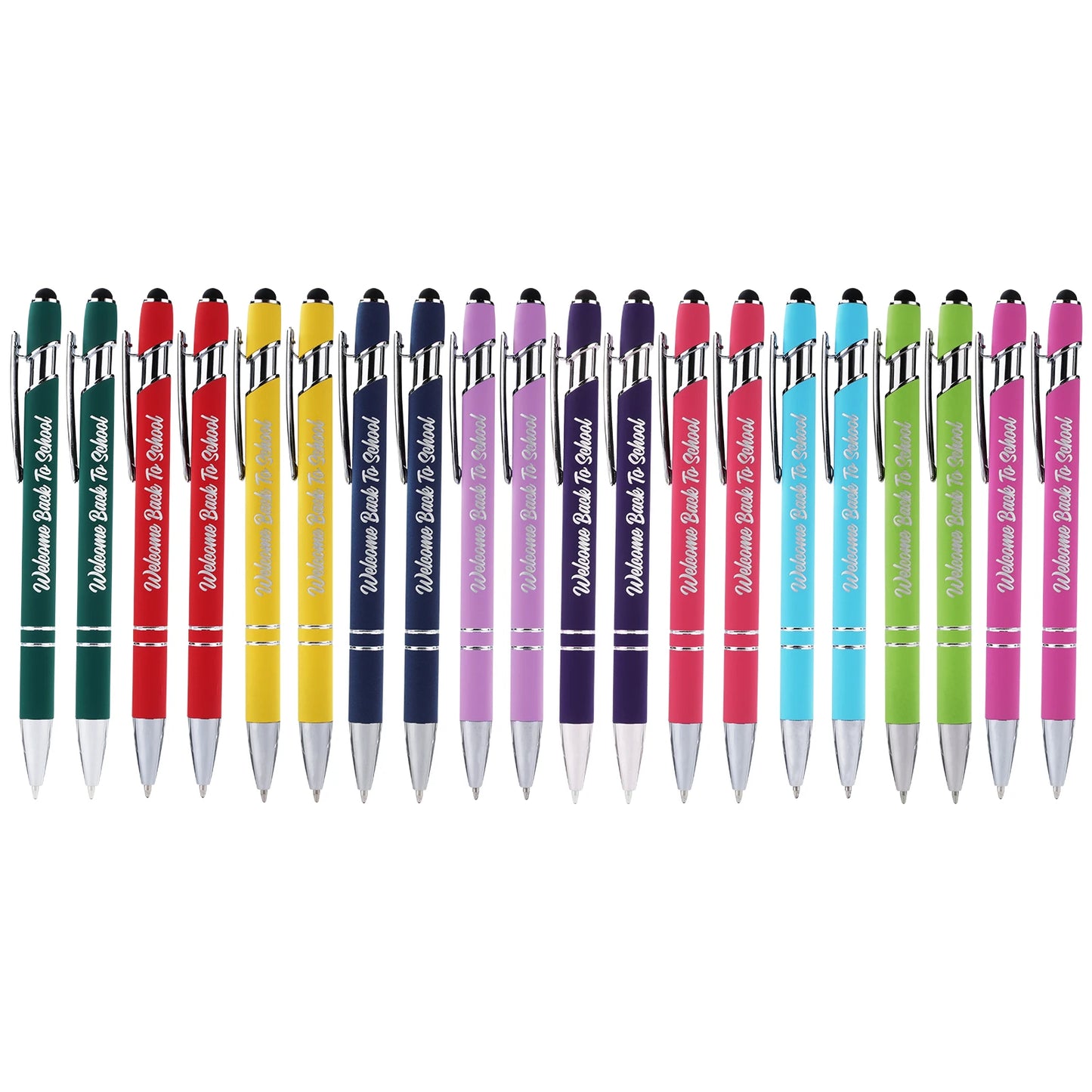 Welcome Back To School Ballpoint Pens With Stylus 20 Pack For Students